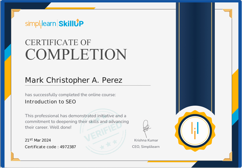 Introduction to SEO - Simpli Learn SkillUP | March 2024