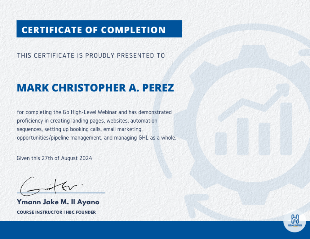 Go High-Level Webinar - Home-Based Connect | August 2024