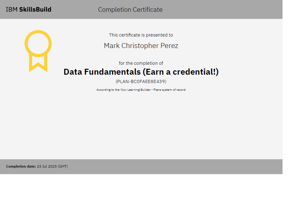 Data Fundamentals - IBM SkillsBuild | July 2025