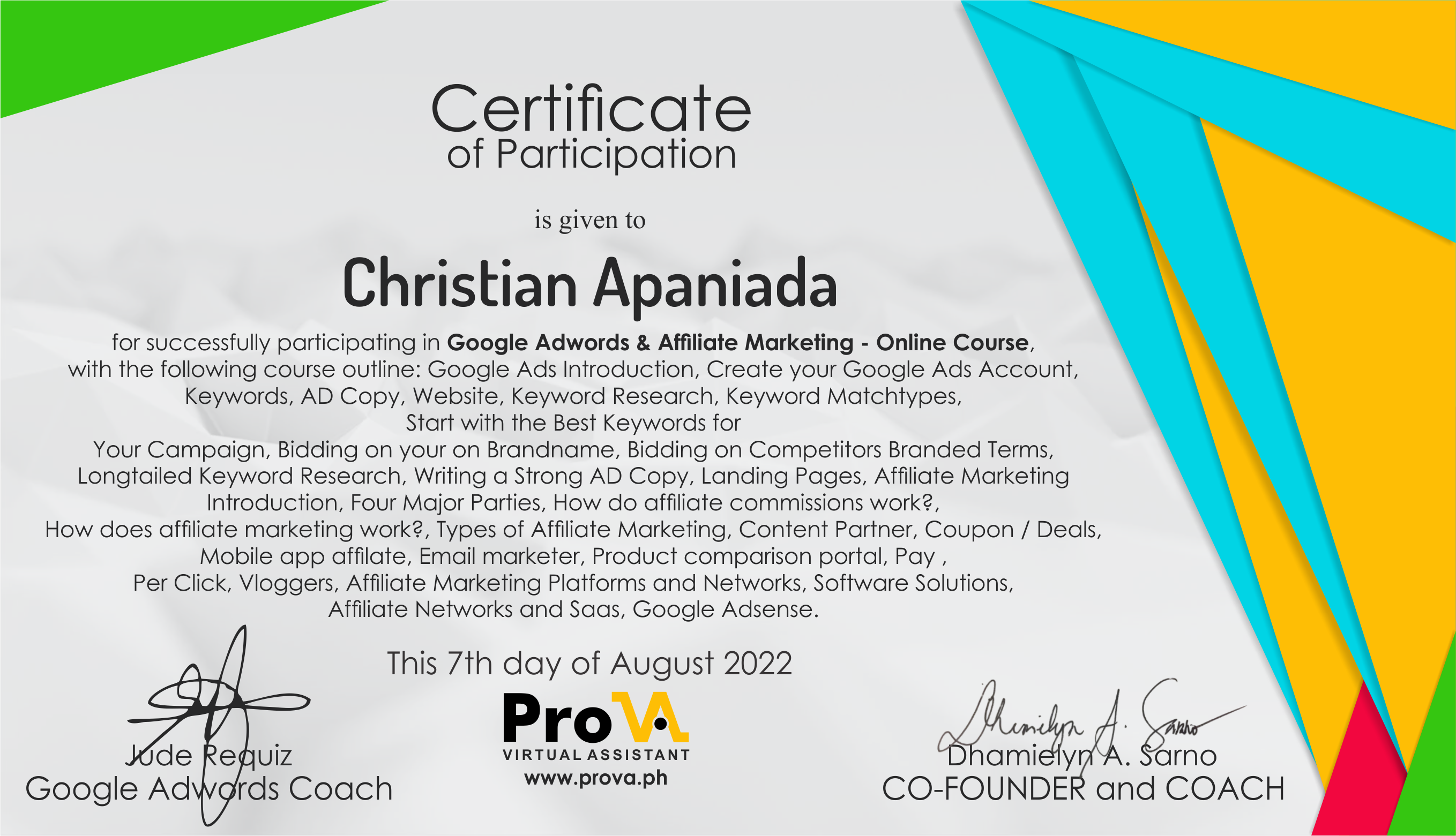 Google Ads and Affiliate Training