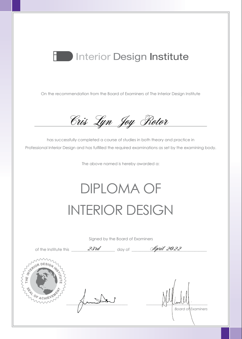 Diploma of Interior Design