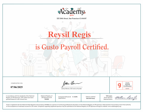 Gusto Certified