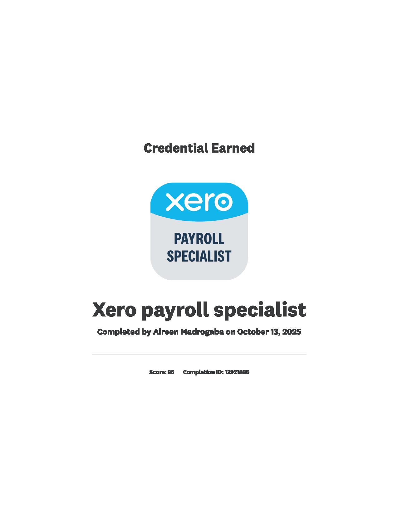 Xero Payroll Specialist
