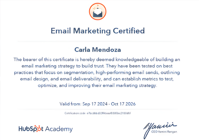 Email Marketing Certified