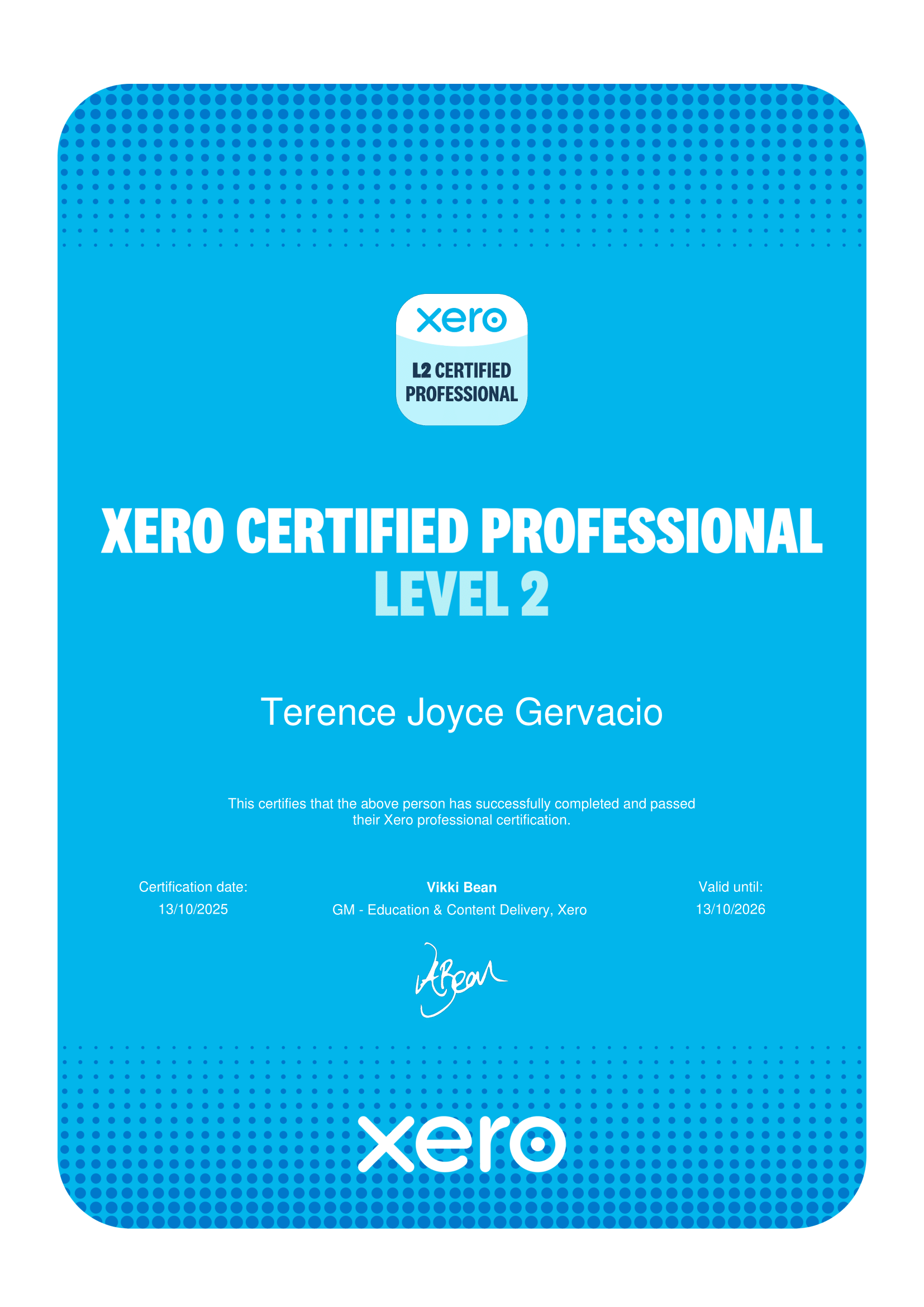 XERO Certified Professional Level 2