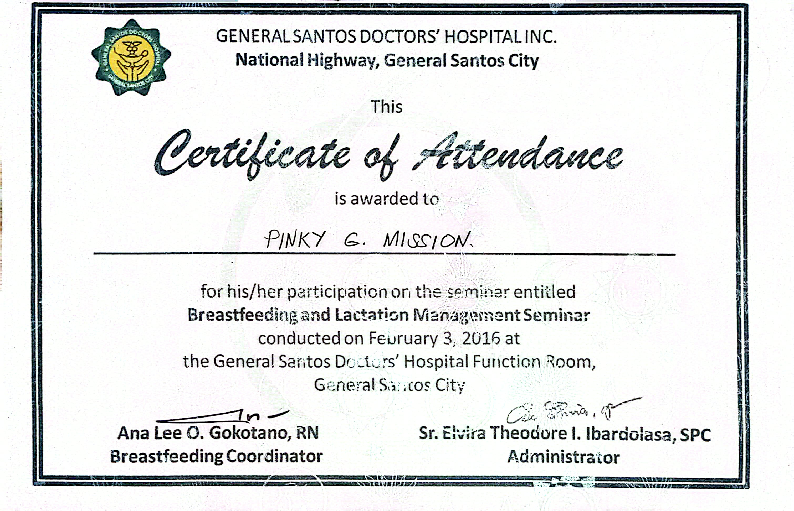 BREASTFEEDING and LACTATION MANAGEMENT SEMINAR