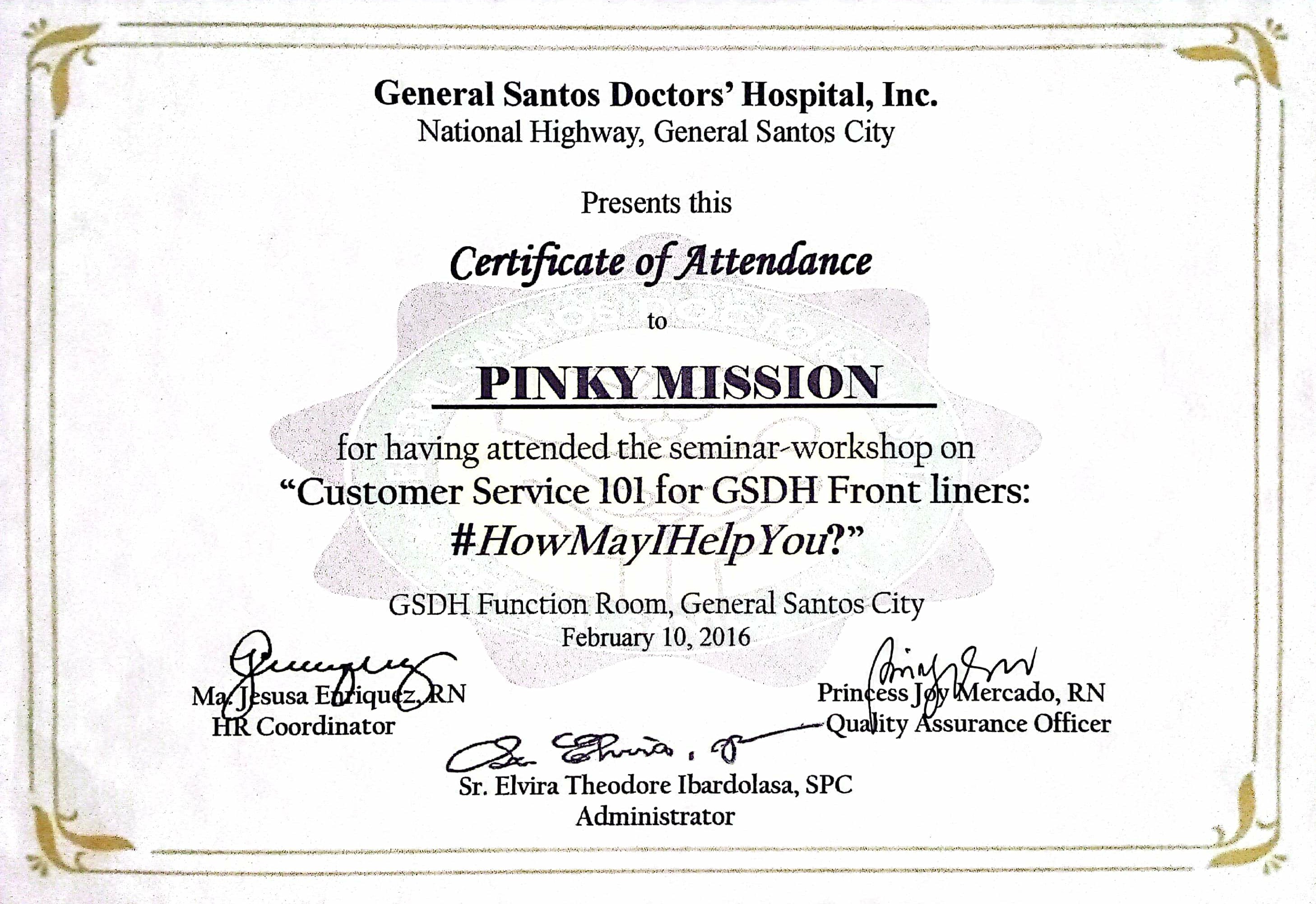 CUSTOMER SERVICE 101 for GSDH FRONTLINERS