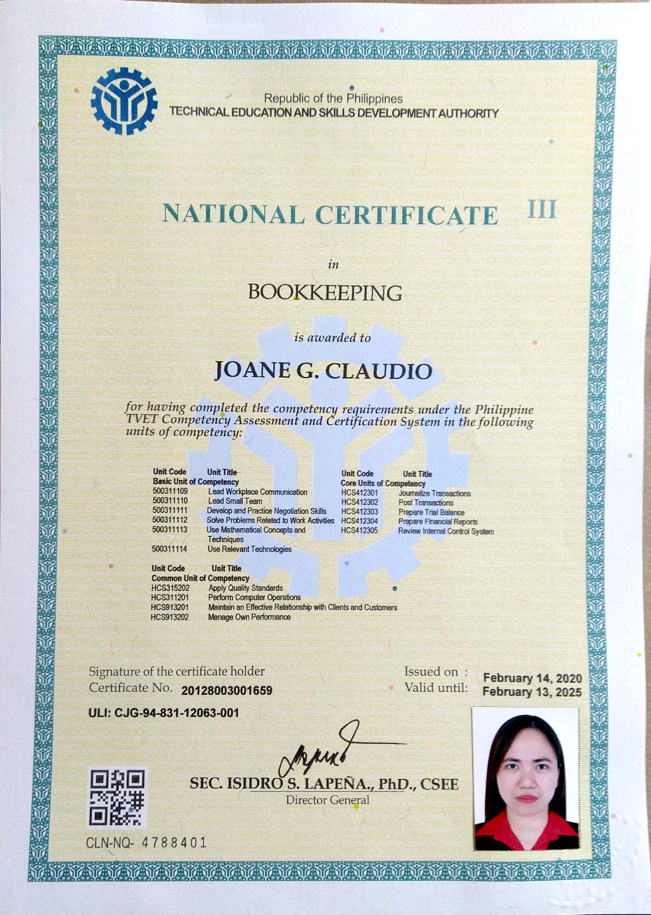 TESDA NCIII Bookkeeping