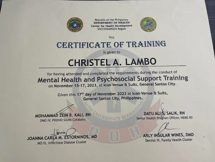 Mental Health and Psychosocial Support Training