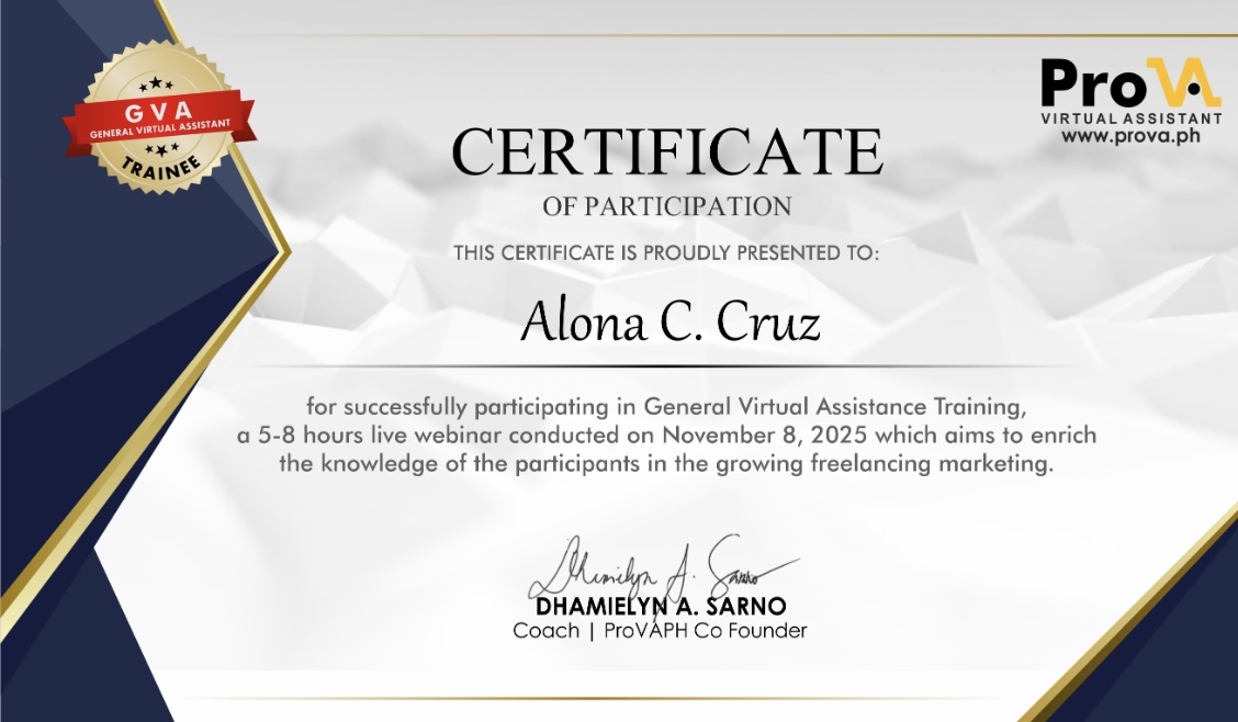 General Virtual Assitance Training