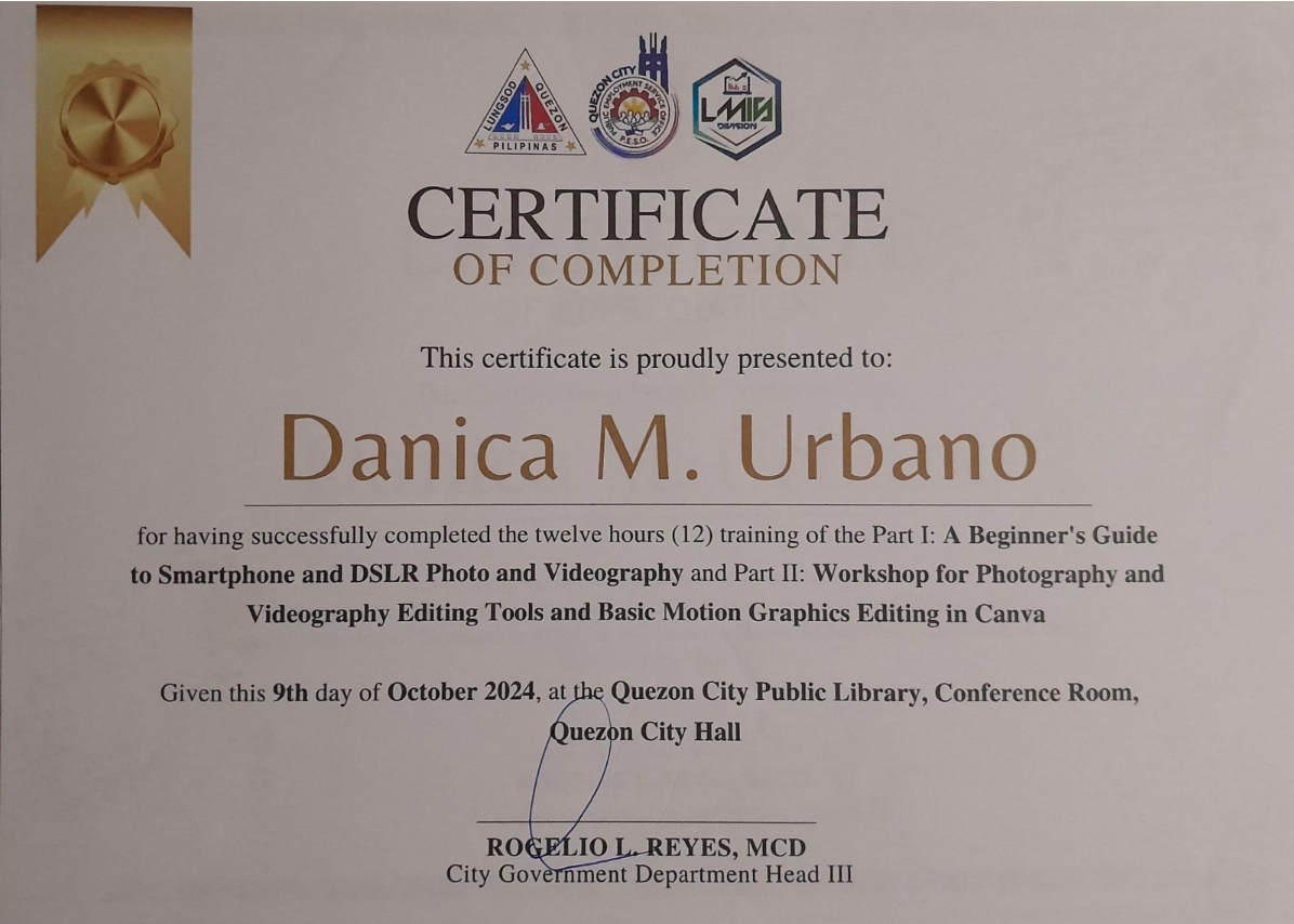 Certificate of Completion