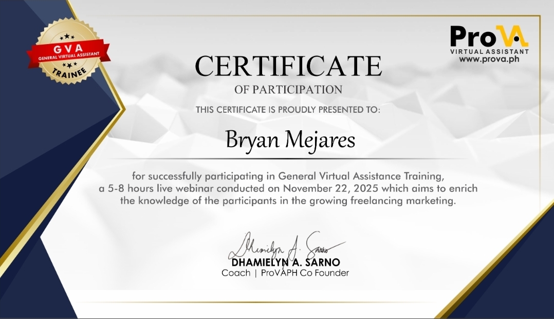 General Virtual Assistant Certificate