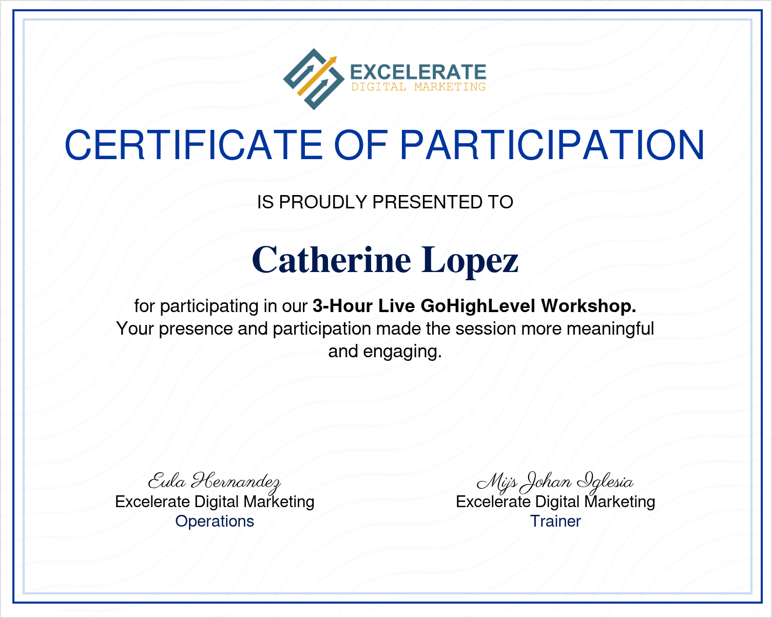 GHL Certificate