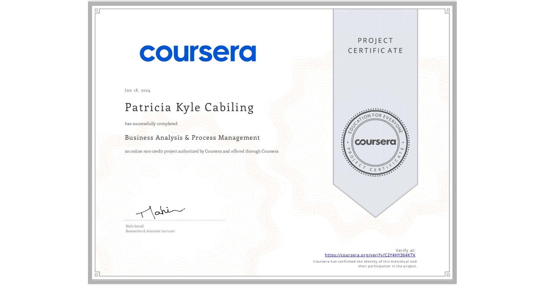 Business Analysis & Process Management - Coursera