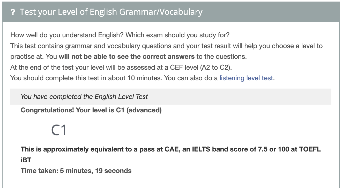 ENGLISH GRAMMAR LEVEL