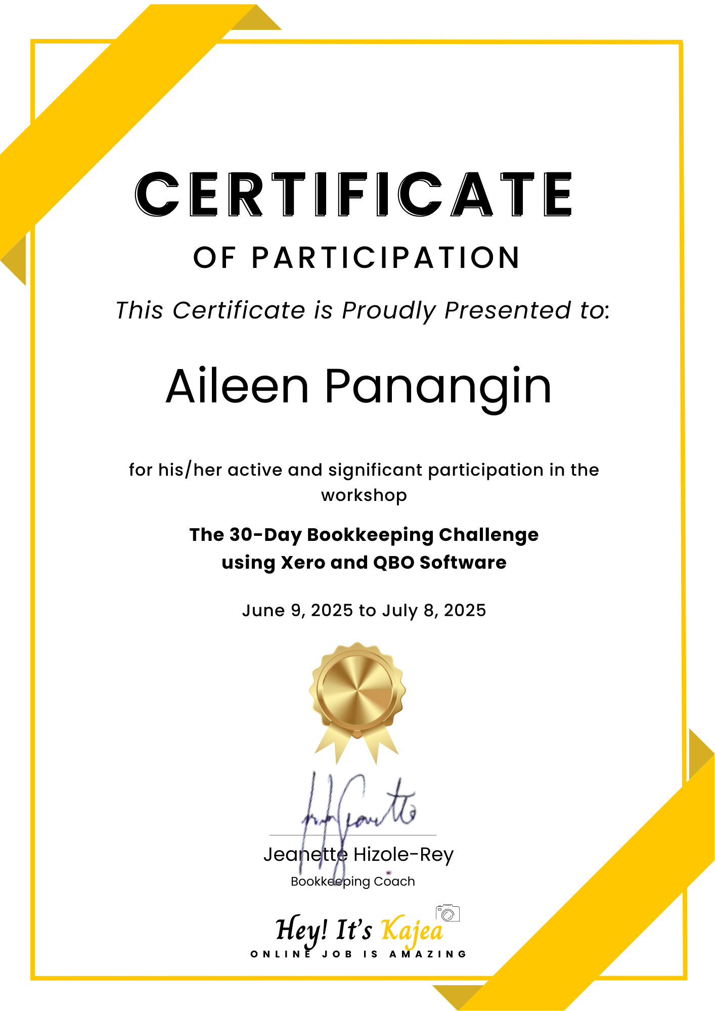 Certificate of Participation