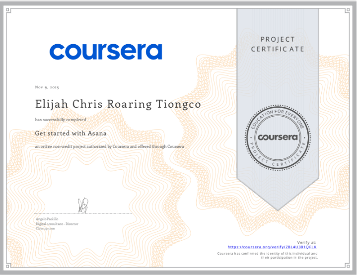 Project Certificate