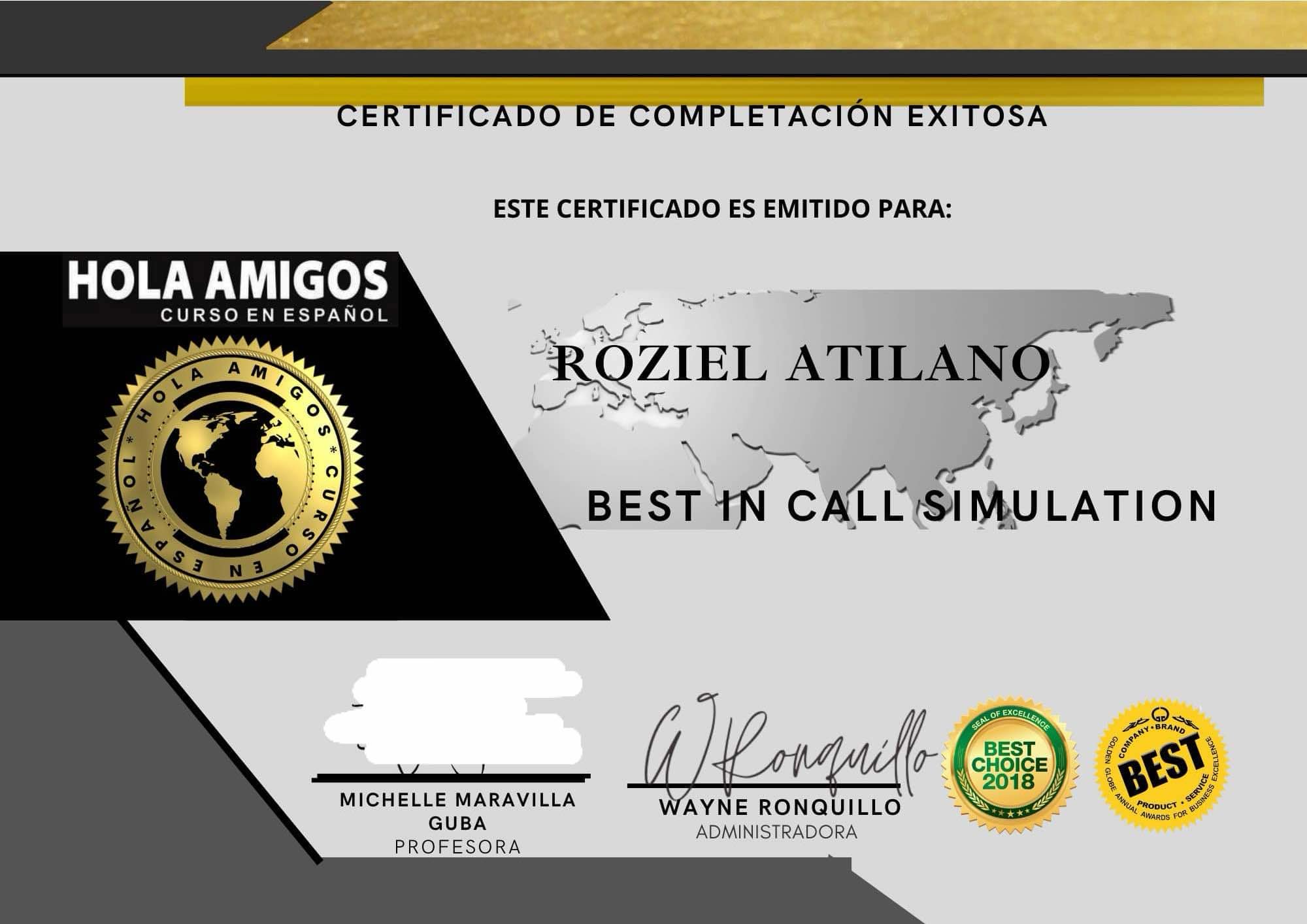 Best in Call Simulation Spanish