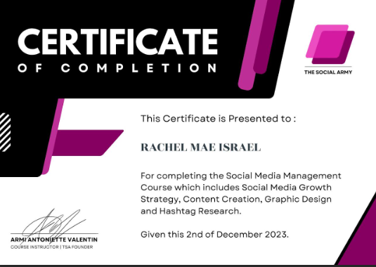 SMM Certificate