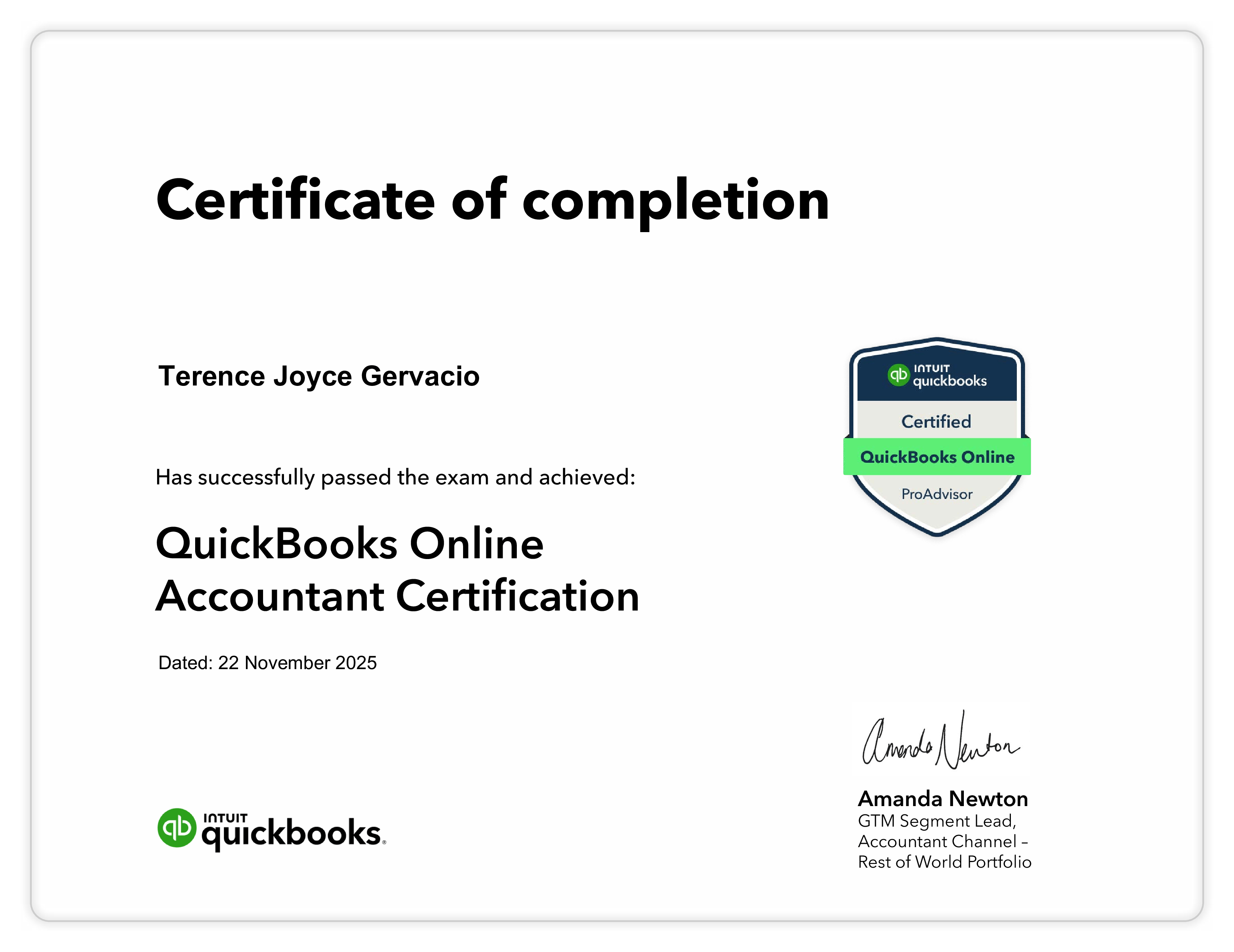 Quickbooks Online Accountant Certification