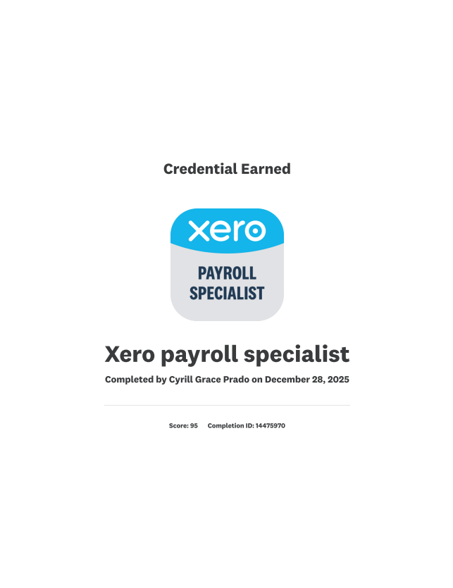 Xero payroll specialist