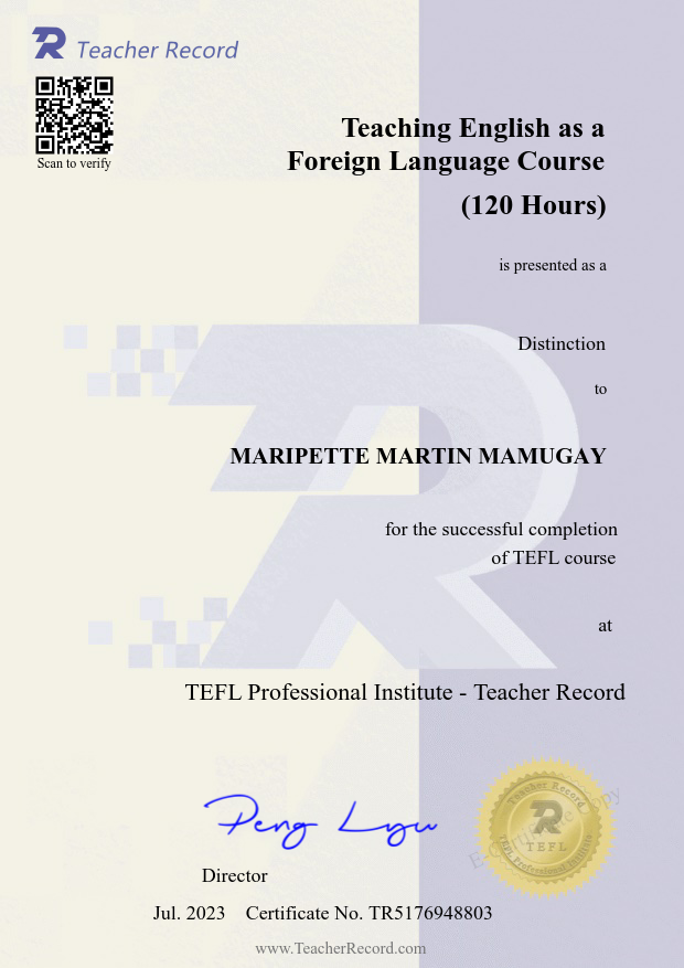 Teaching English as Foreign Language Course