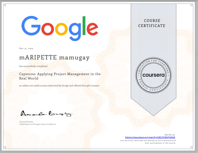 Capstone: Applying Project Management in the Real World