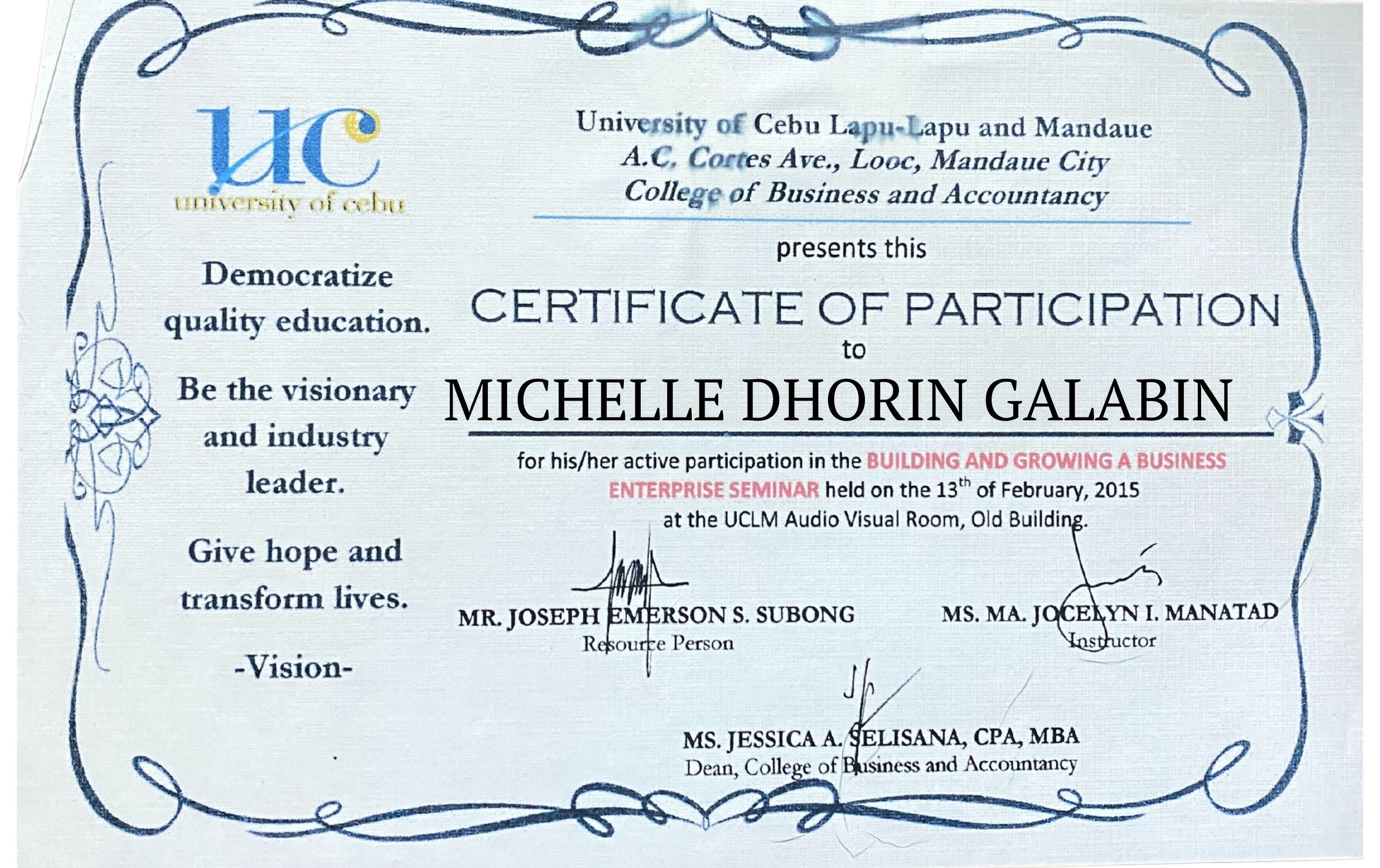 Building and Growing a Business Enterprise Seminar