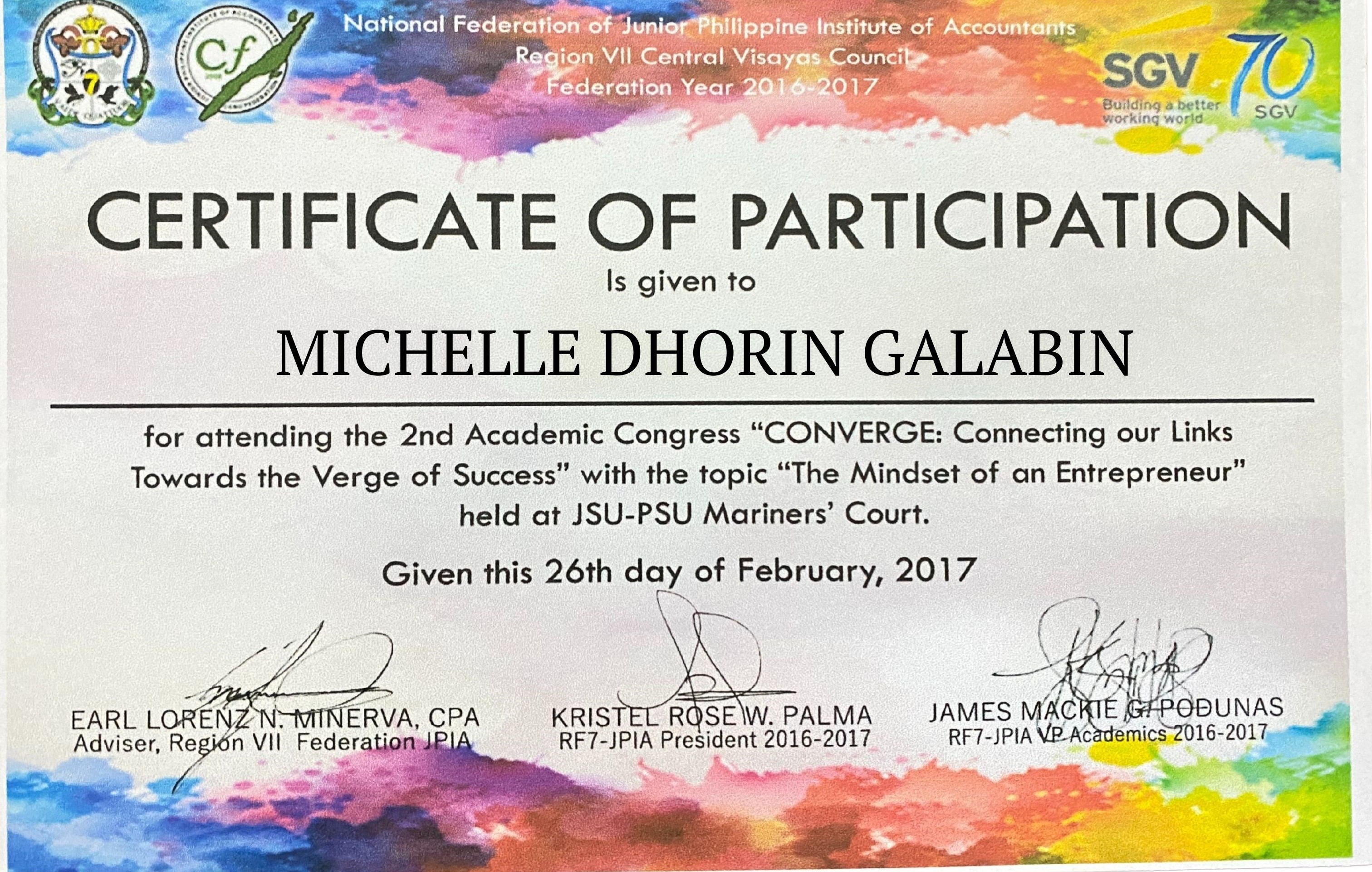 CONVERGE:  The Mindset of an Entrepreneur