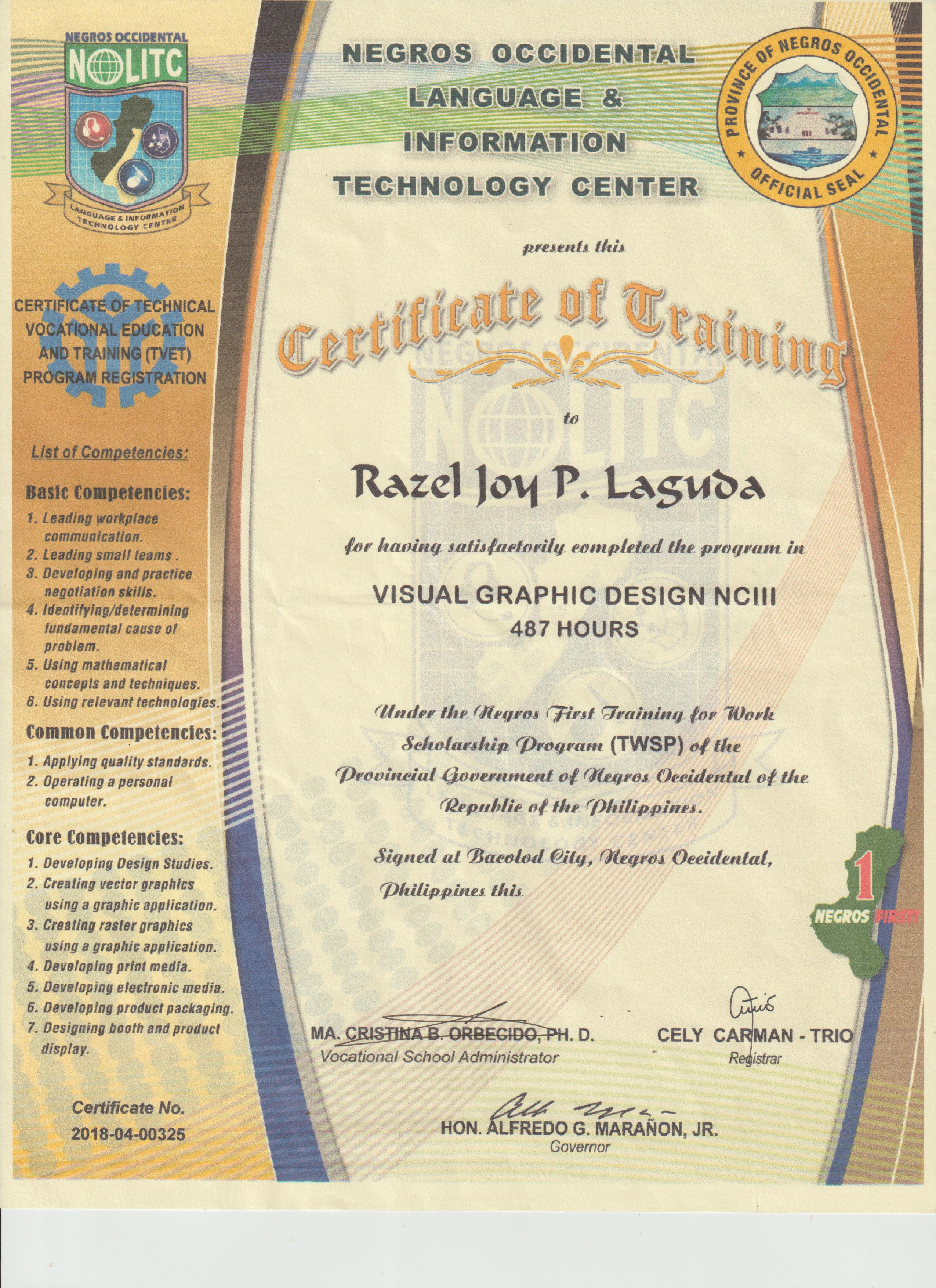 VISUAL GRAPHIC DESIGN NC III