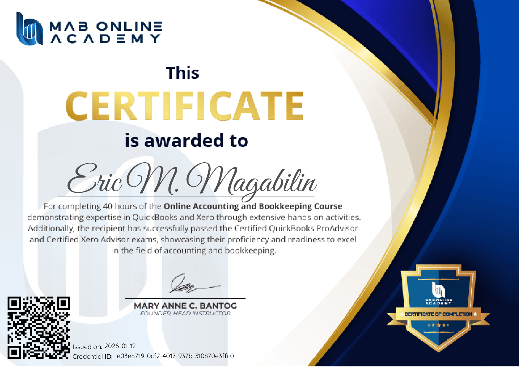 Online Accounting and Bookkeeping Course by MAB Online Academy