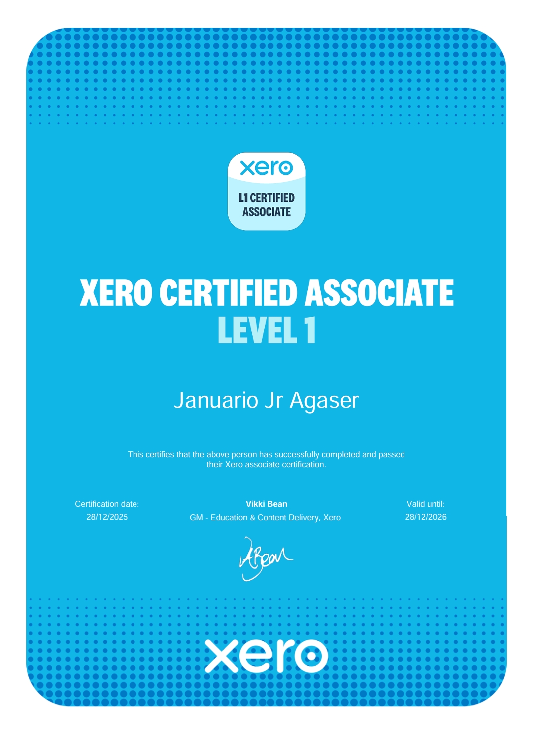 Xero Certified Associate Level 1