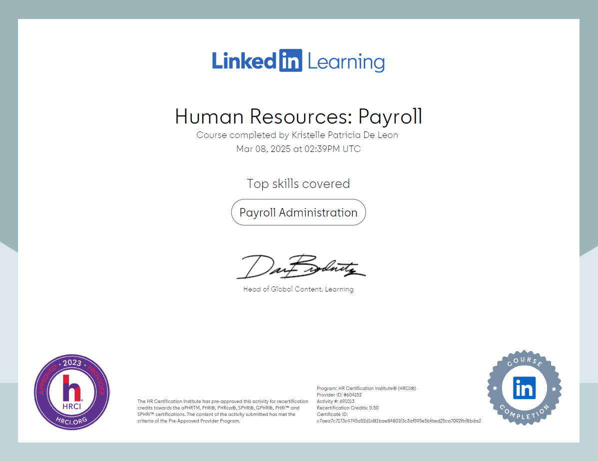 Human Resources: Payroll
