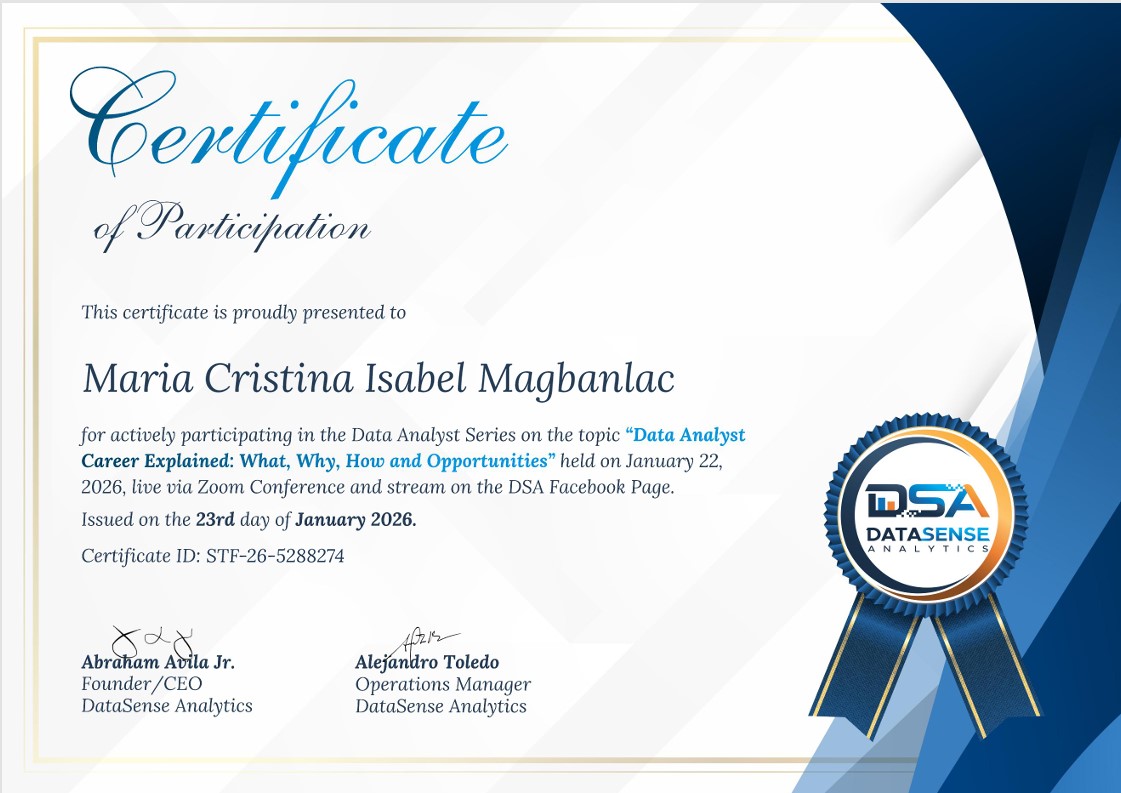 Data Analytics Certificate