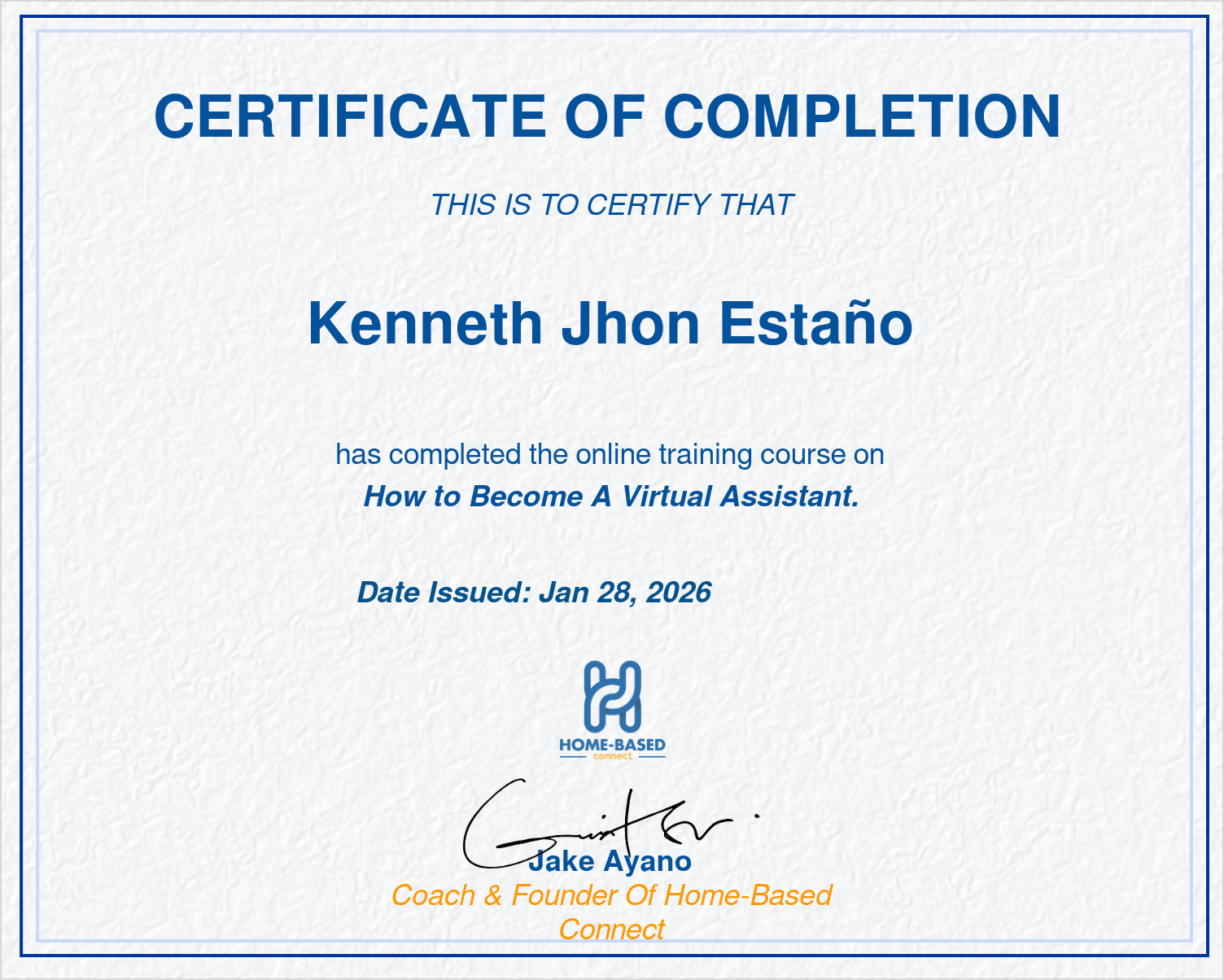 Virtual Assistant Certificate