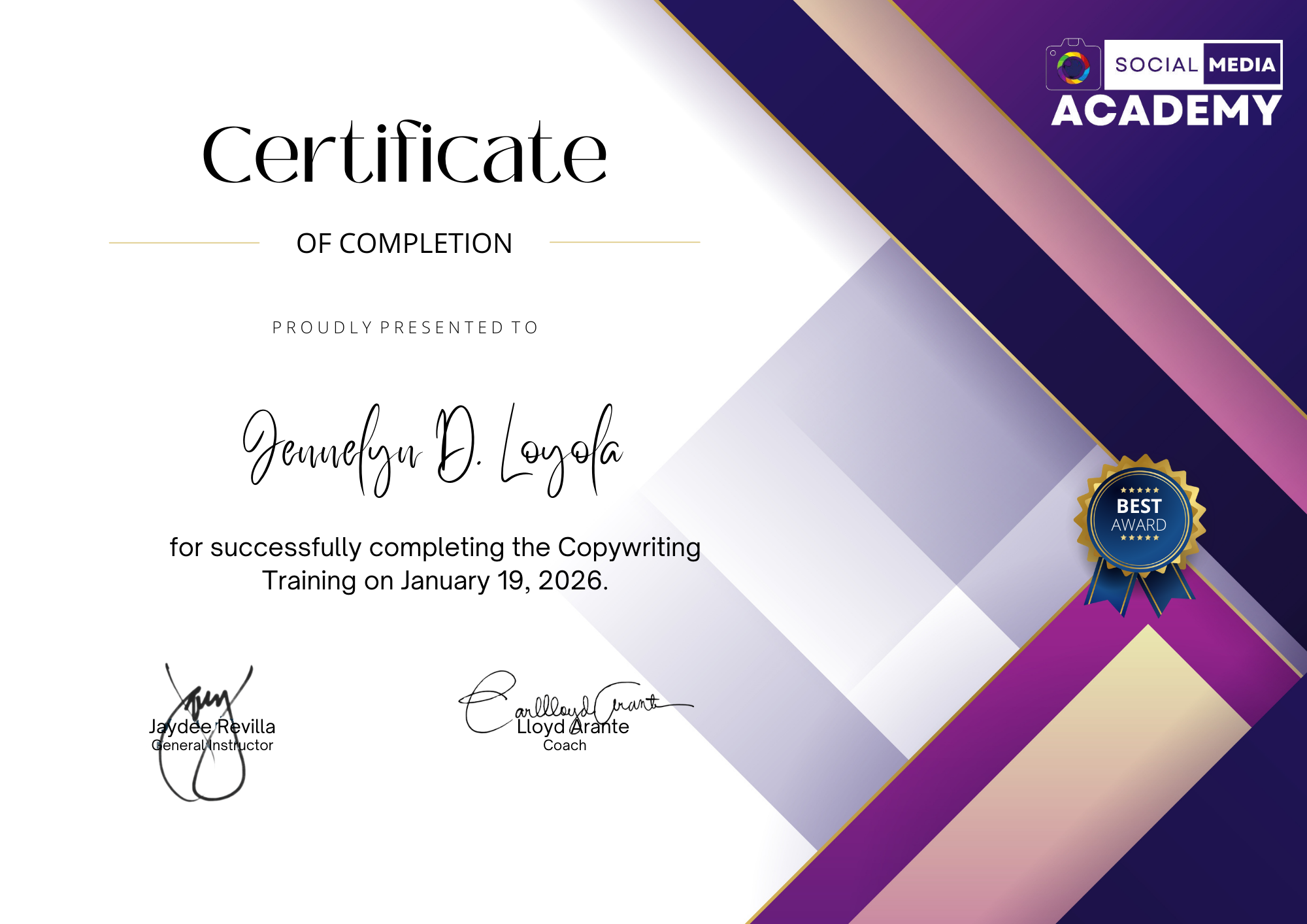 Copywriting Certificate