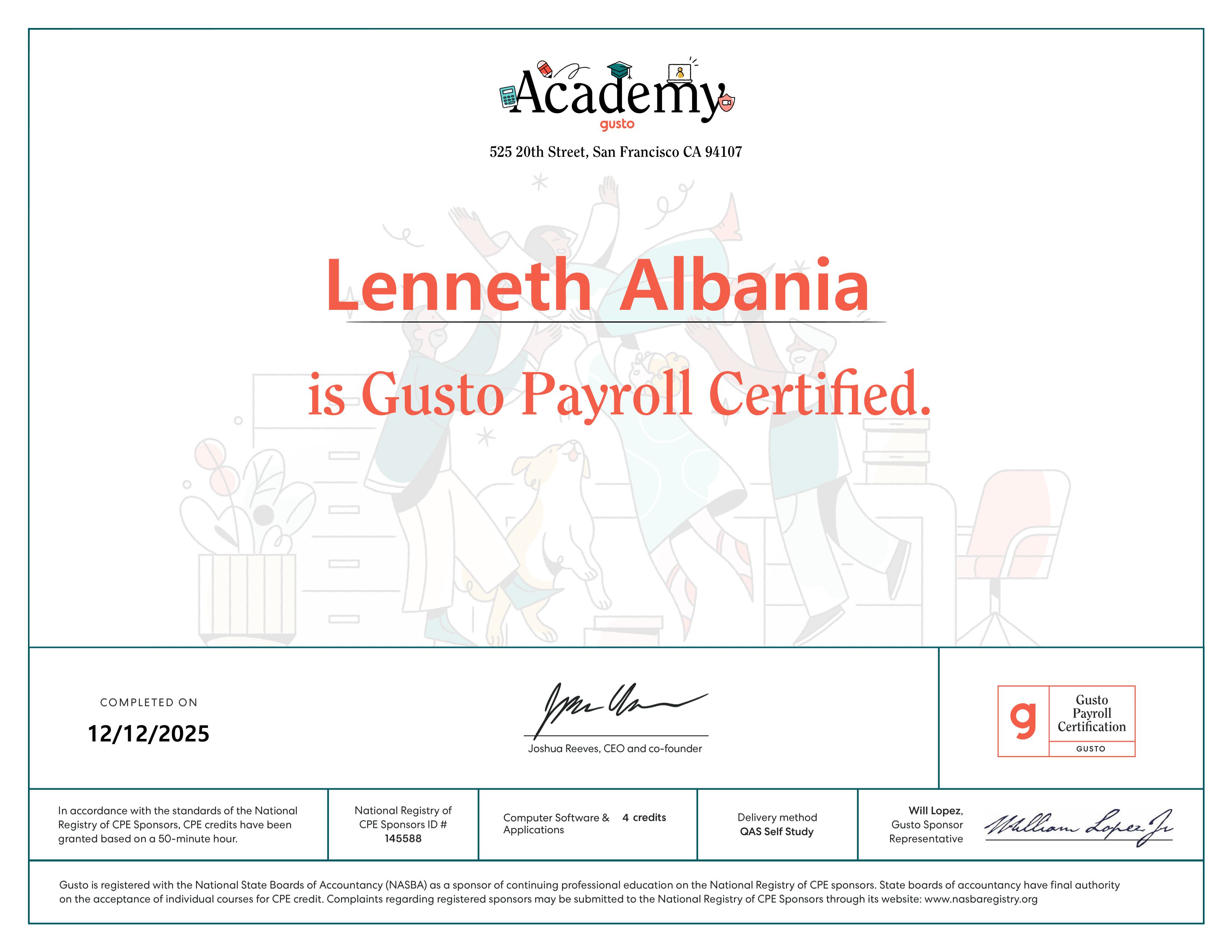 GUSTO Payroll Certified