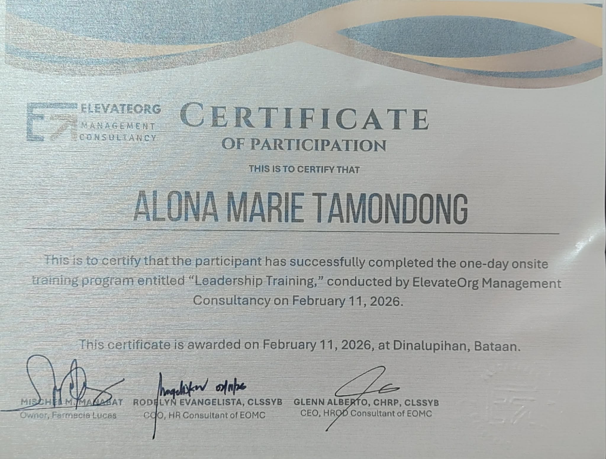 Certificate