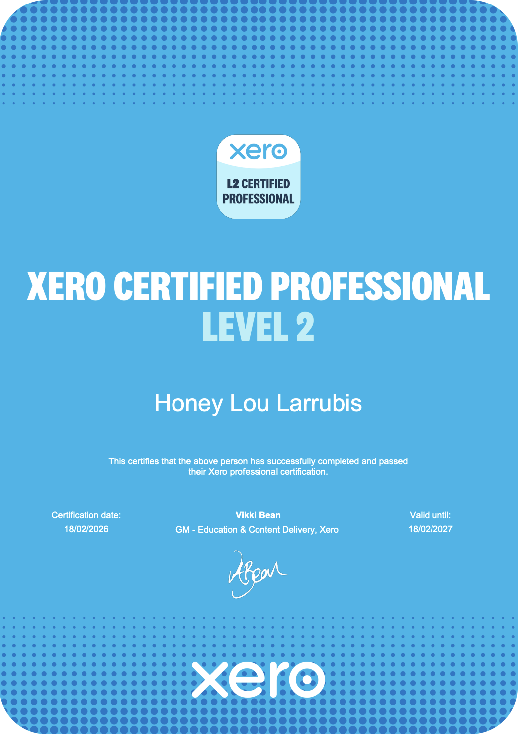 Xero Certified Professional Level 2