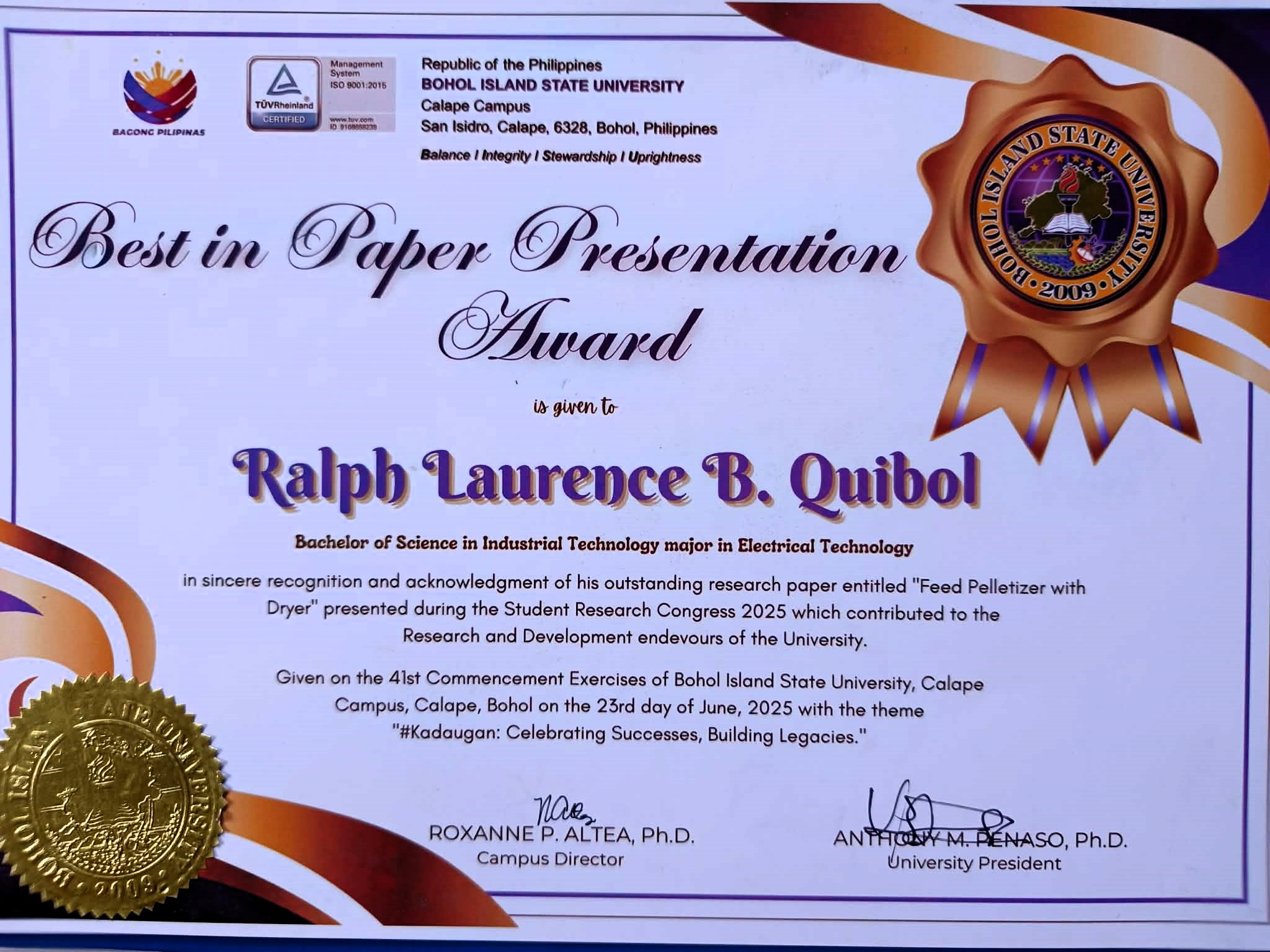 Best in Research Paper