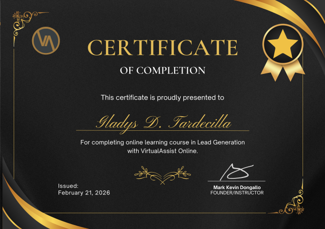 Completed Online Training  Program