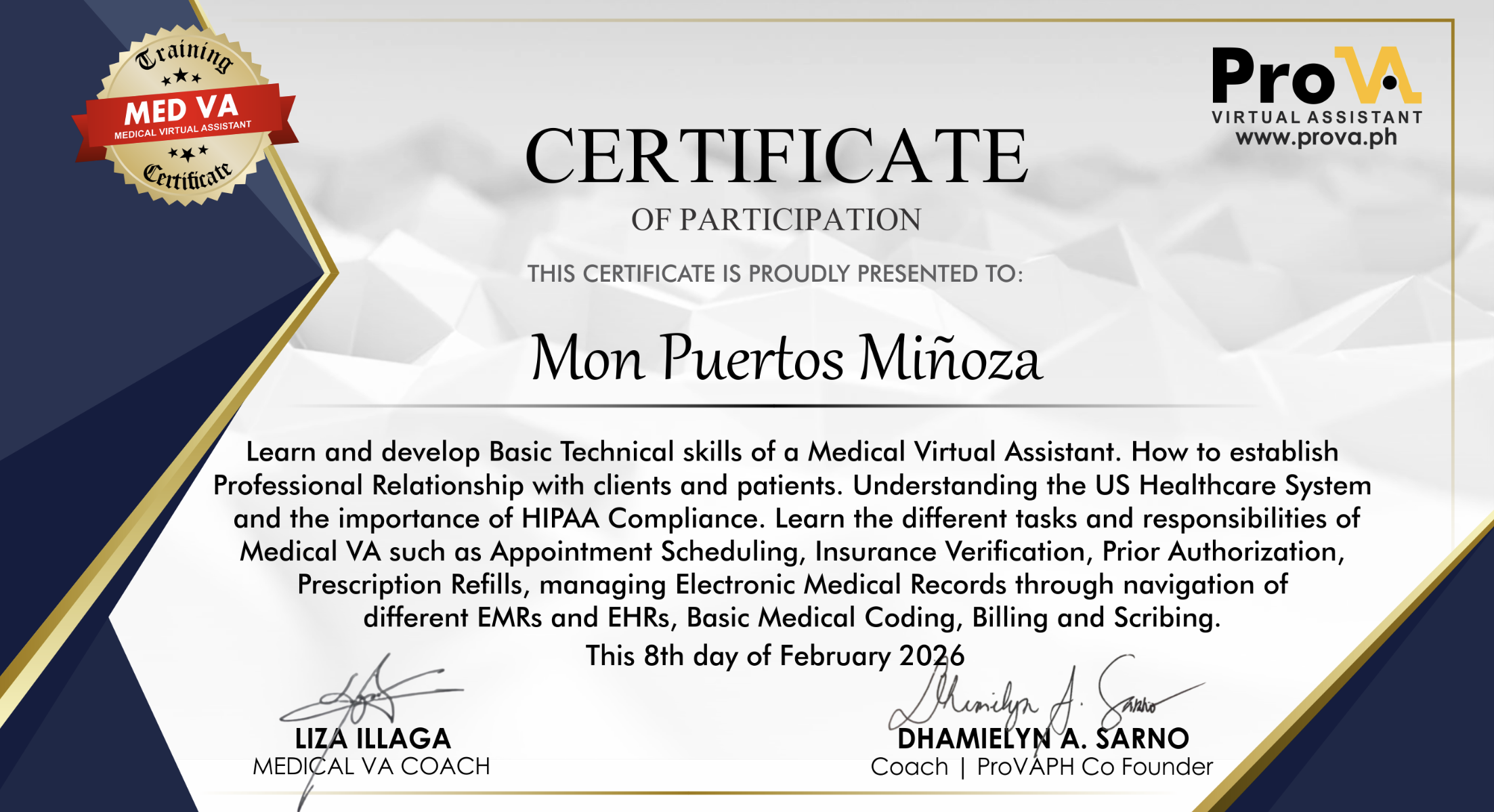 Medical Virtual Assistant Training Certificate