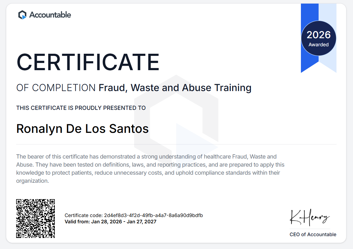 Fraud, Waste, and Abuse Training 2026 - Ronalyn