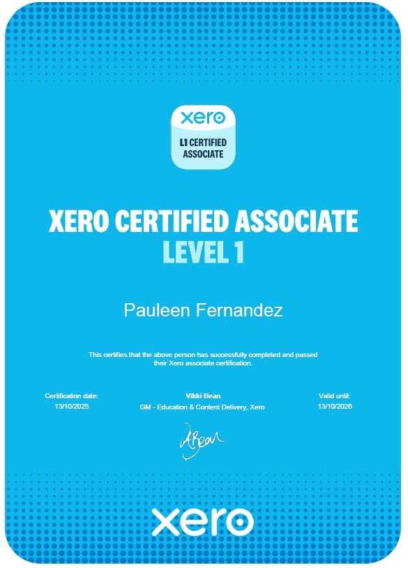 Xero Certified Associate L1