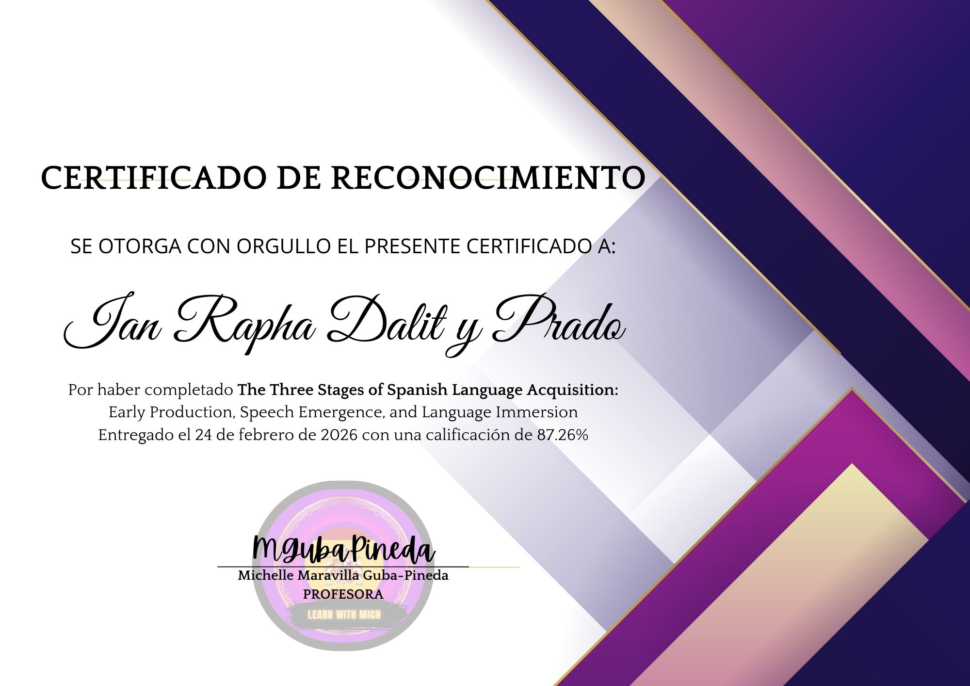 LearnwithMich Language Training Center - Spanish