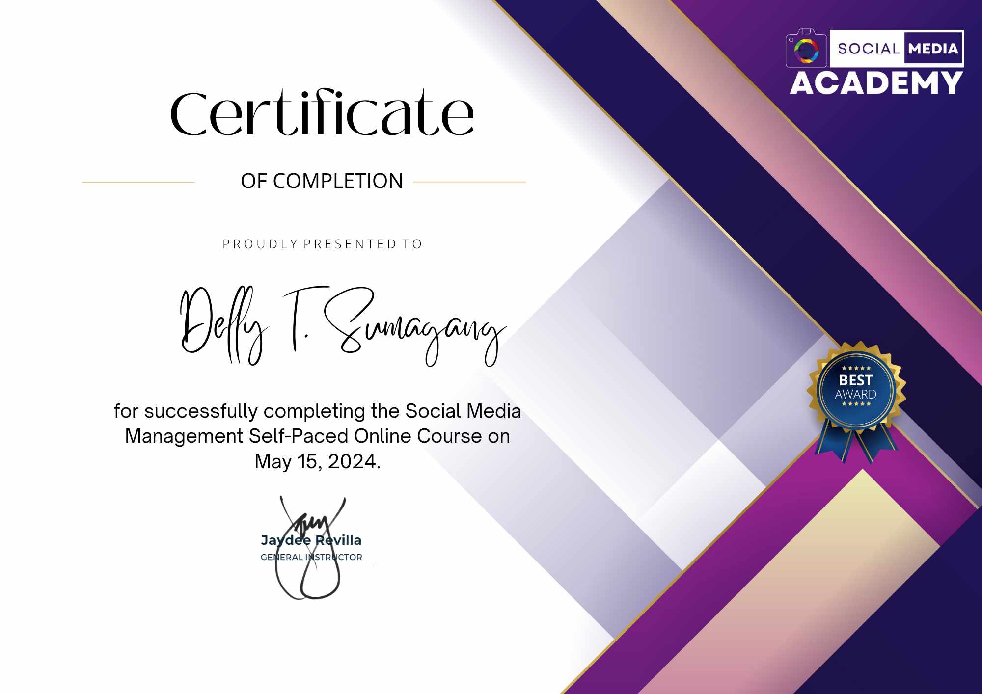 Social Media Managemnt-Self Paced Online course Media