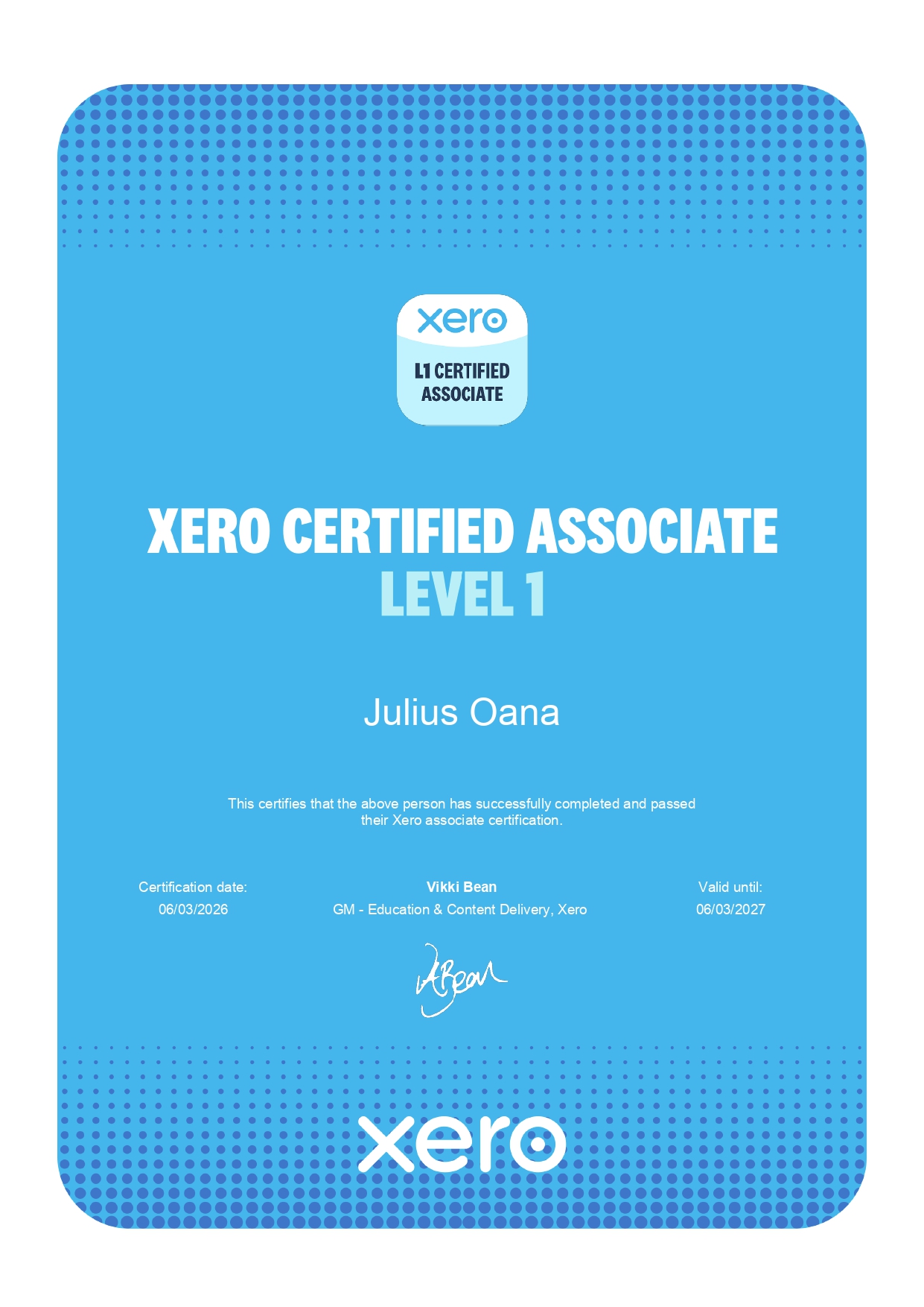 Xero Certified Associate
