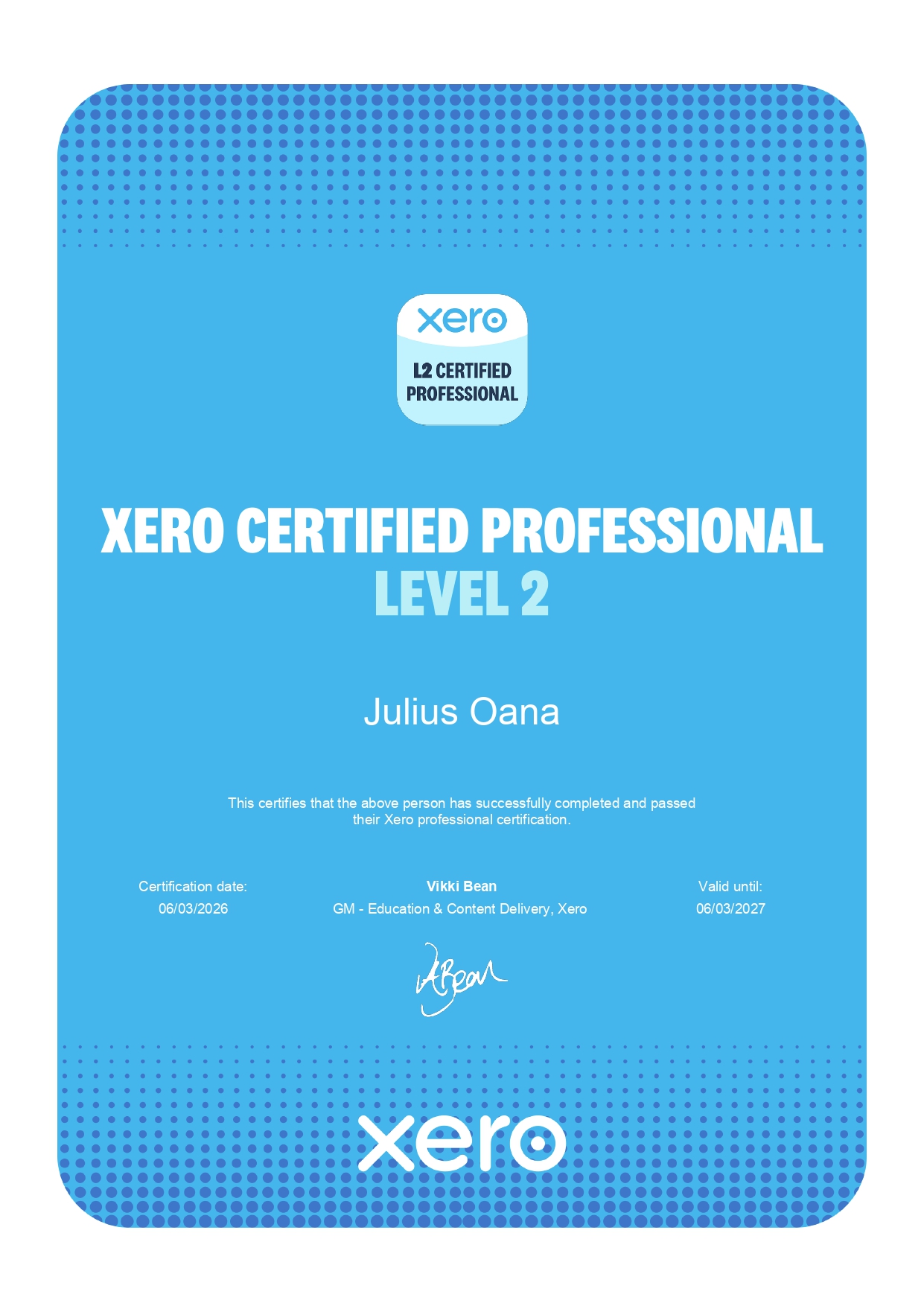 Xero Certified Professional