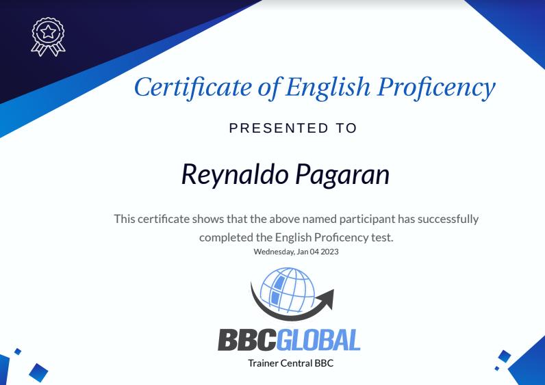 Certificate of English Proficiency