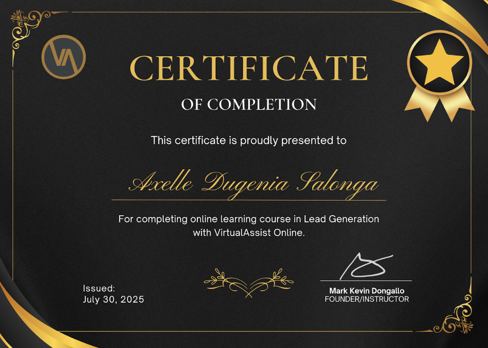 Lead Generation Certificate